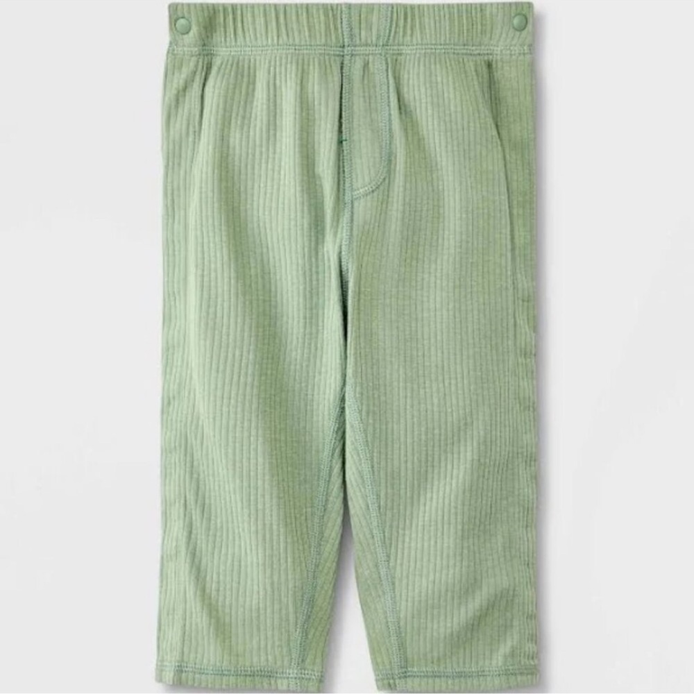 New! Baby Cat & Jack Ribbed Pants (0-3M) – Sage Green